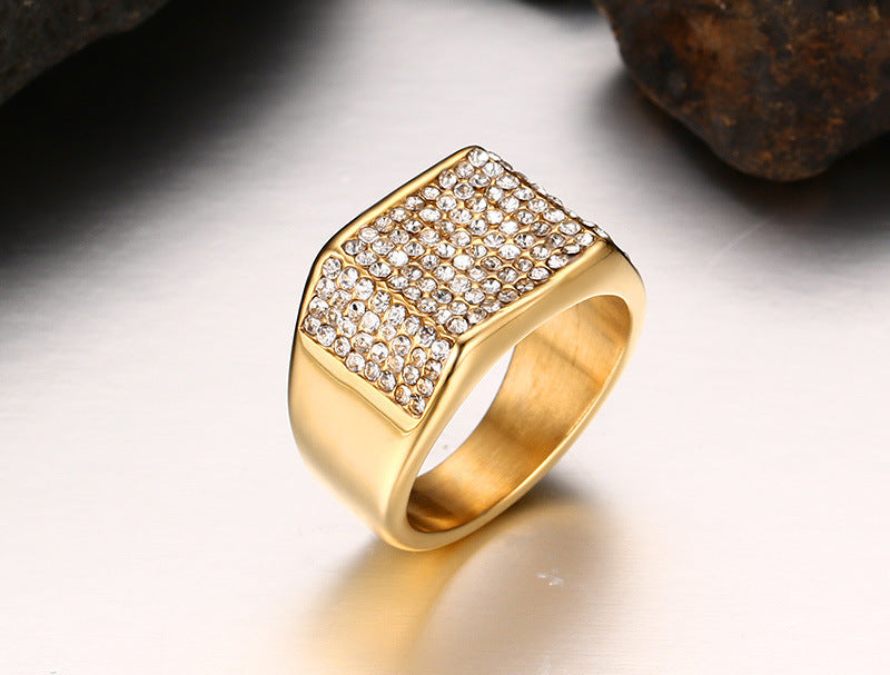 Bague homme diamant acier titane