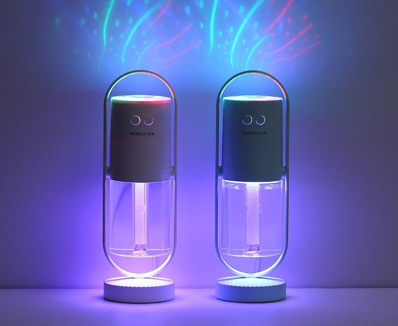 Humidificateur d'air USB Magic Shadow pour la maison avec veilleuses de projection, brumisateur ultrasonique pour voiture, mini purificateur d'air de bureau