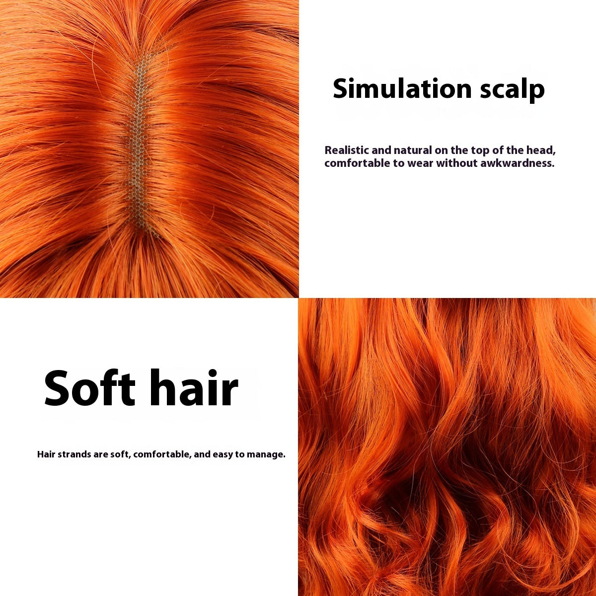 Perruque Synthétique Femme Frange Ondulée Longue