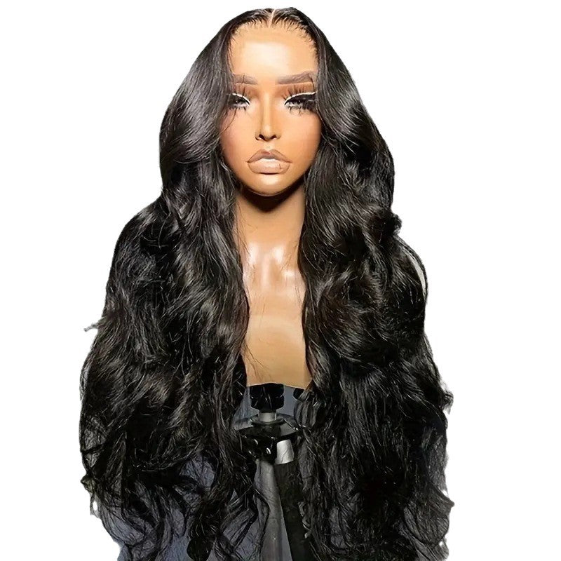 Coiffure en vagues grandes en fibre chimique noire, accessoire big wave headgear pour toutes les carnations.