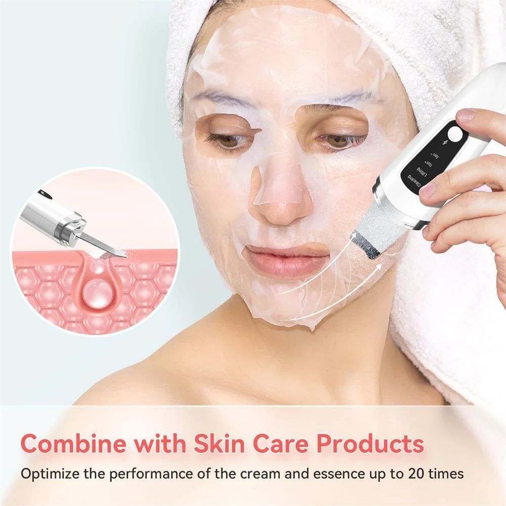 Spatule exfoliante pour la peau du visage, grattoir et dissolvant de points noirs, nettoyeur de pores avec lifting du visage, nettoyage en profondeur, machine de lifting du visage pour extracteur de points noirs