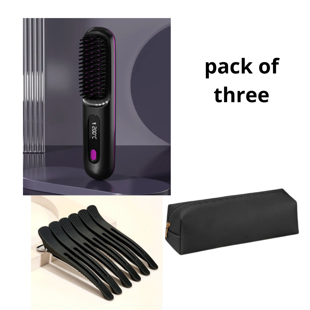 LCD USB Chargement Céramique Peigne Électrique Cheveux Lisseur