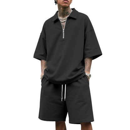 Costume à revers pour homme, ensemble deux pièces d'été ample