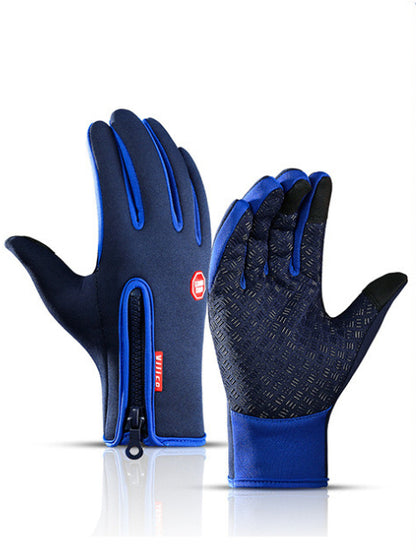 Hiver Gants Écran Tactile Équitation Moto Coulissante Étanche Gants De Sport Avec Polaire