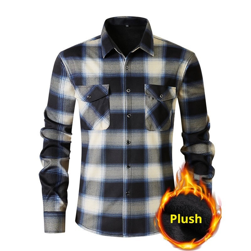 Mens Fashionable Casual Cotton-Quilted Long-Sleeve Cardigan