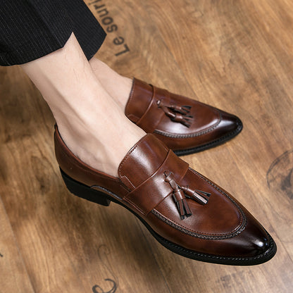Mens British-style Casual Fashionable Business Tassel Leather Shoes