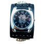 Montre de mode pour homme moto en noir avec design de tête de fantôme, épaisseur de 11mm.