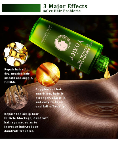 huile LUMINA dans un flacon vert pour réparer les cheveux et résoudre les problèmes capillaires.