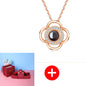 Coffret cadeau de bijoux en métal rose pour la Saint-Valentin, collier pour mariage, petite amie, cadeaux