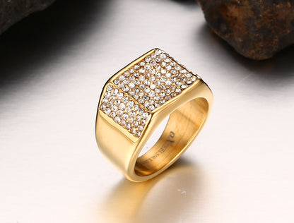 Bague homme diamant acier titane