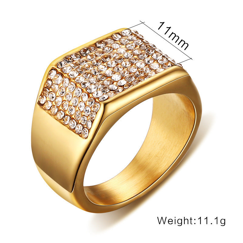 Bague homme diamant acier titane