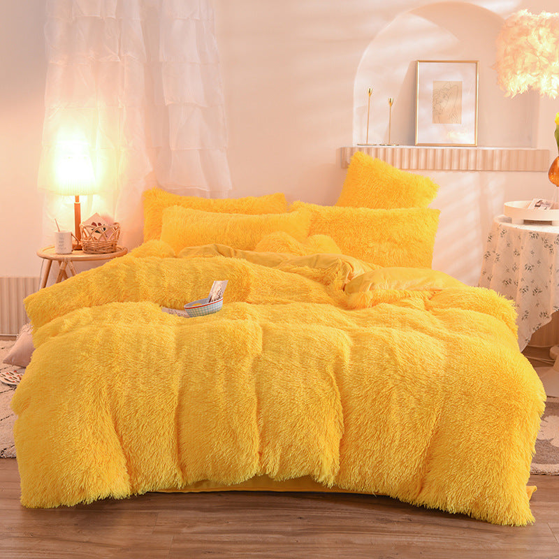 Housse Couette Luxe Fleece Mink Velvet Épaisse Hiver – Queen King Chaude Douillette Sherpa Réversible