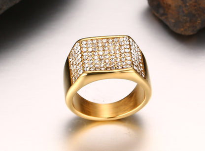 Bague homme diamant acier titane