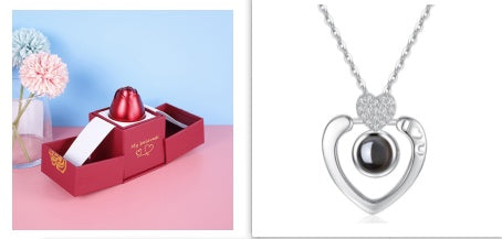 Coffret cadeau de bijoux en métal rose pour la Saint-Valentin, collier pour mariage, petite amie, cadeaux