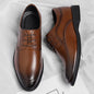 chaussures en cuir à lacets grande taille noires en cuir marron, style décontracté pour toutes les saisons.