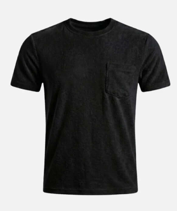 Retro Washed Pocket 3D Digital Print All-Match Crew Neck Short-Sleeve T-Shirt