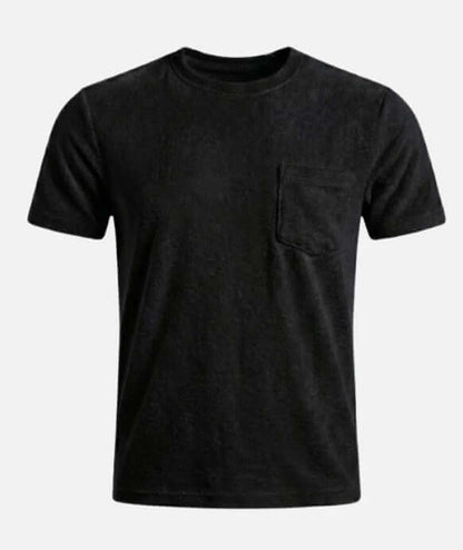 Retro Washed Pocket 3D Digital Print All-Match Crew Neck Short-Sleeve T-Shirt