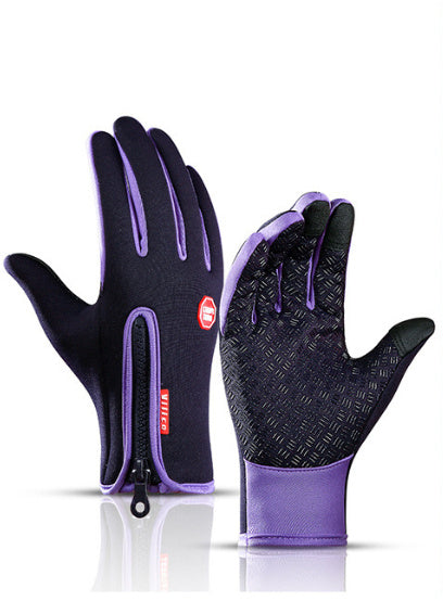 Hiver Gants Écran Tactile Équitation Moto Coulissante Étanche Gants De Sport Avec Polaire