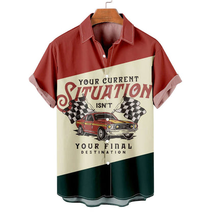 Shirt 3D Digital Printing Loose Short Sleeve Shirt Men's Top