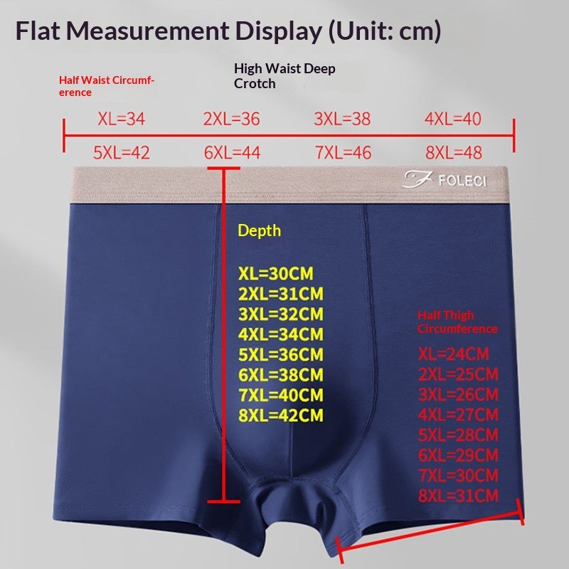 Cotton Men's Underwear High Waisted Flat Corner Shorts