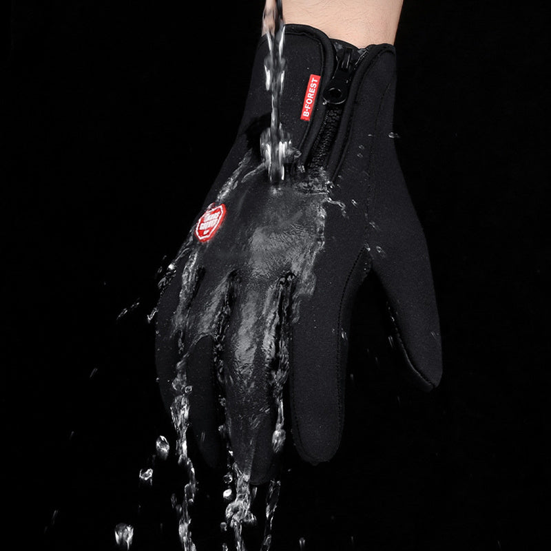 Hiver Gants Écran Tactile Équitation Moto Coulissante Étanche Gants De Sport Avec Polaire