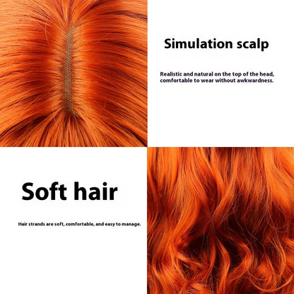 Perruque Synthétique Femme Frange Ondulée Longue