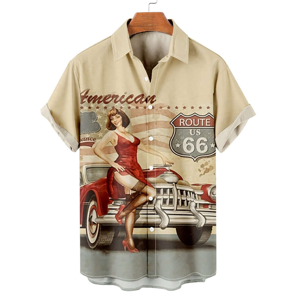 Shirt 3D Digital Printing Loose Short Sleeve Shirt Men's Top