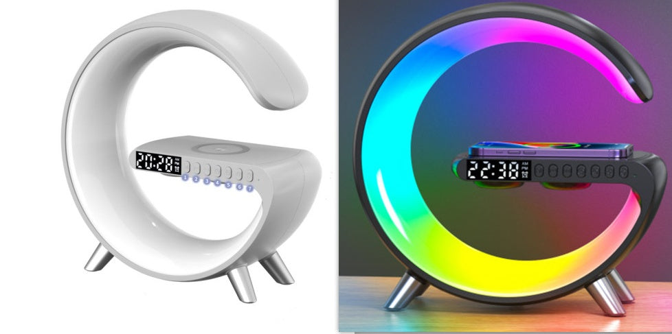 Intelligent Atmosphère Lampe Bluetooth Haut-Parleur Sans Fil Chargeur De Chevet Lampe Lever Du Soleil Wake-up Lampe Polaire Lampe D'alarme Horloge