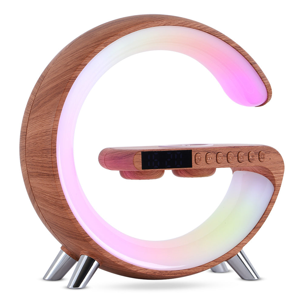 Intelligent Atmosphère Lampe Bluetooth Haut-Parleur Sans Fil Chargeur De Chevet Lampe Lever Du Soleil Wake-up Lampe Polaire Lampe D'alarme Horloge