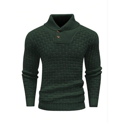 Pull à col roulé slim pour hommes, vêtement haut de couleur unie décontracté à la mode