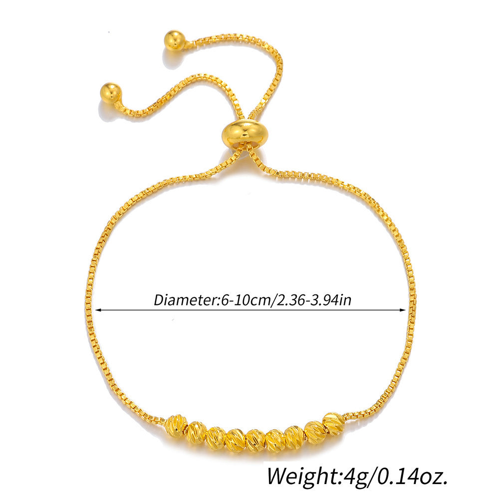 1 bracelet en corde de traction en or, perle de fleur tendance, bracelet porte-bonheur pour femme