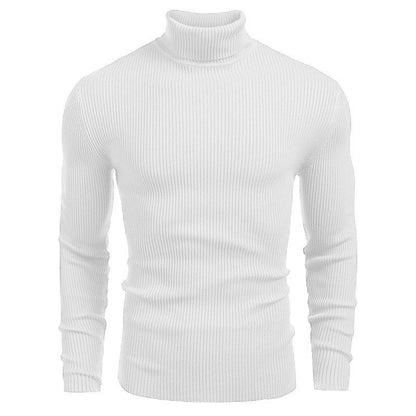 Pull à manches longues à col roulé slim pour homme