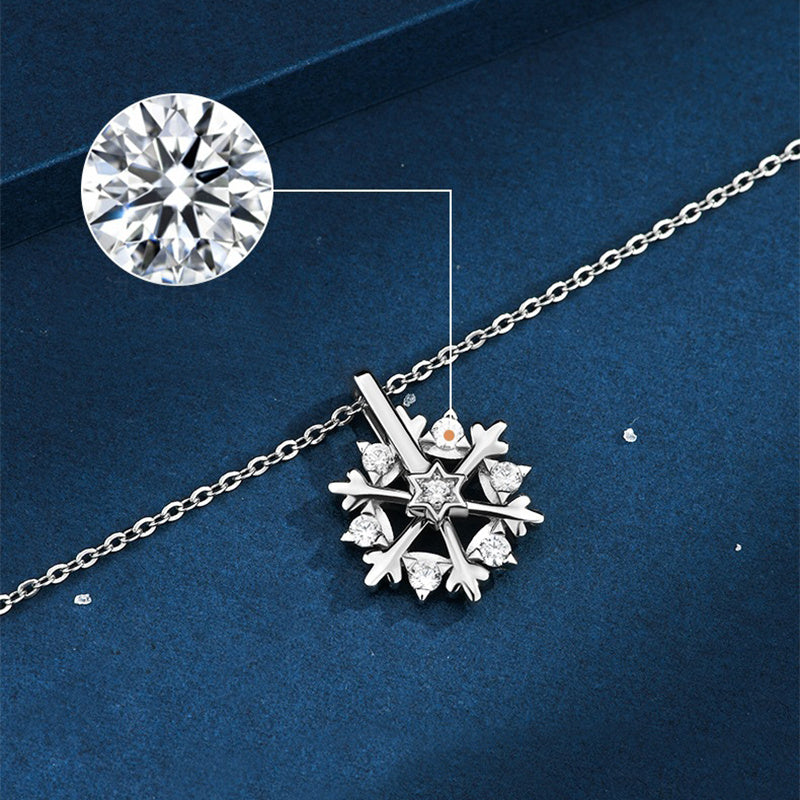 Collier pendentif diamant flocon de neige