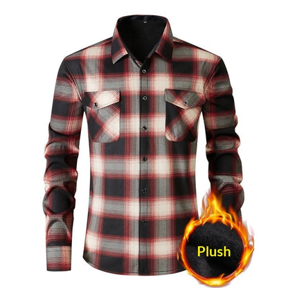 Mens Fashionable Casual Cotton-Quilted Long-Sleeve Cardigan