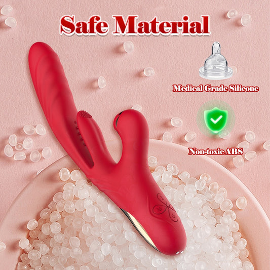 3 In 1 Woman Pleasure Toys Suction Tongue Vibrators For Triple Stimulation