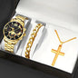 set de bracelet croix et montre pour homme dans une boîte élégante
