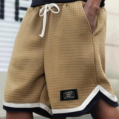 Men's Casual Loose Striped Webbing Trendy Plaid Sports Shorts