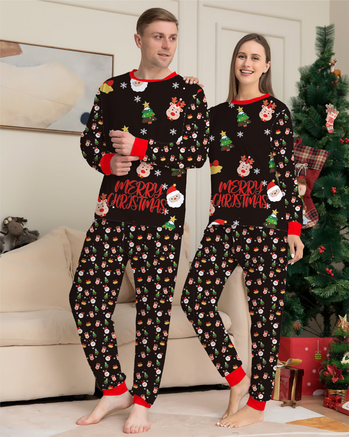 pyjamas de Noël, famille