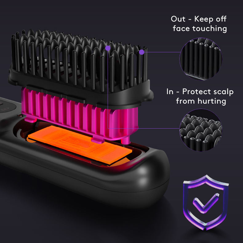 LCD USB Chargement Céramique Peigne Électrique Cheveux Lisseur