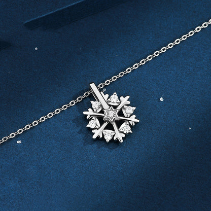 Collier pendentif diamant flocon de neige