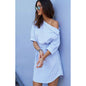 Robe moulante à manches courtes et rayures, sans taille élastique
