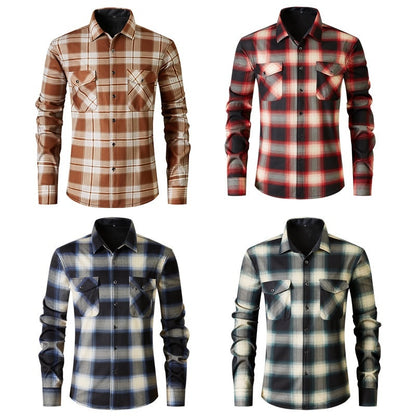 Mens Fashionable Casual Cotton-Quilted Long-Sleeve Cardigan