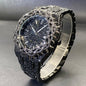 montre hip-hop pour homme avec zircon vert, design élégant et flashy, idéale pour les amateurs de mode.