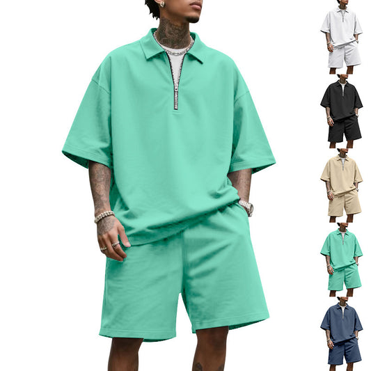 Costume à revers pour homme, ensemble deux pièces d'été ample