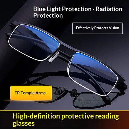 Multi-focal Blue-light-blocking Progressive Smart Reading Glasses