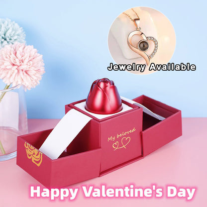 Coffret cadeau de bijoux en métal rose pour la Saint-Valentin, collier pour mariage, petite amie, cadeaux