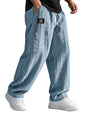 Pantalons décontractés d'été avec lacets en bleu clair, style ample et sportif, parfaits pour le printemps et l'été.