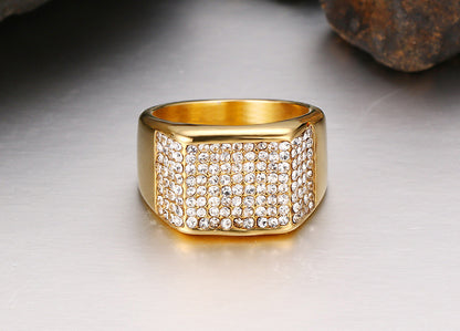 Bague homme diamant acier titane