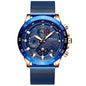 Multi-fonction six-aiguille en acier inoxydable montre