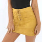 Laced Suede Mini Skirt